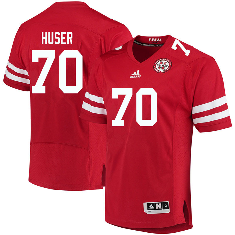 Men #70 Matt Huser Nebraska Cornhuskers College Football Jerseys Sale-Red